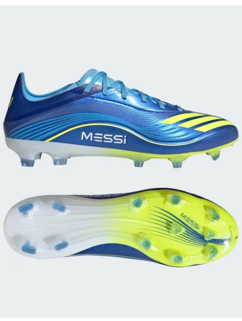adidas Messi F50 Pro Firm-Ground Cleats - Blue & Neon Yellow